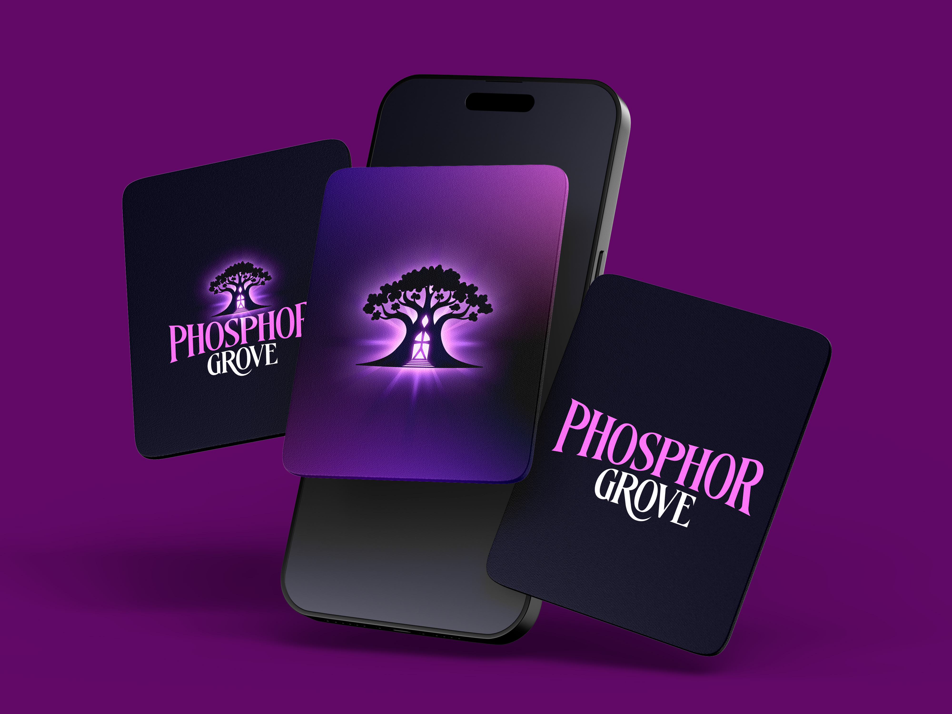 Phosphor Grove phone card mockup