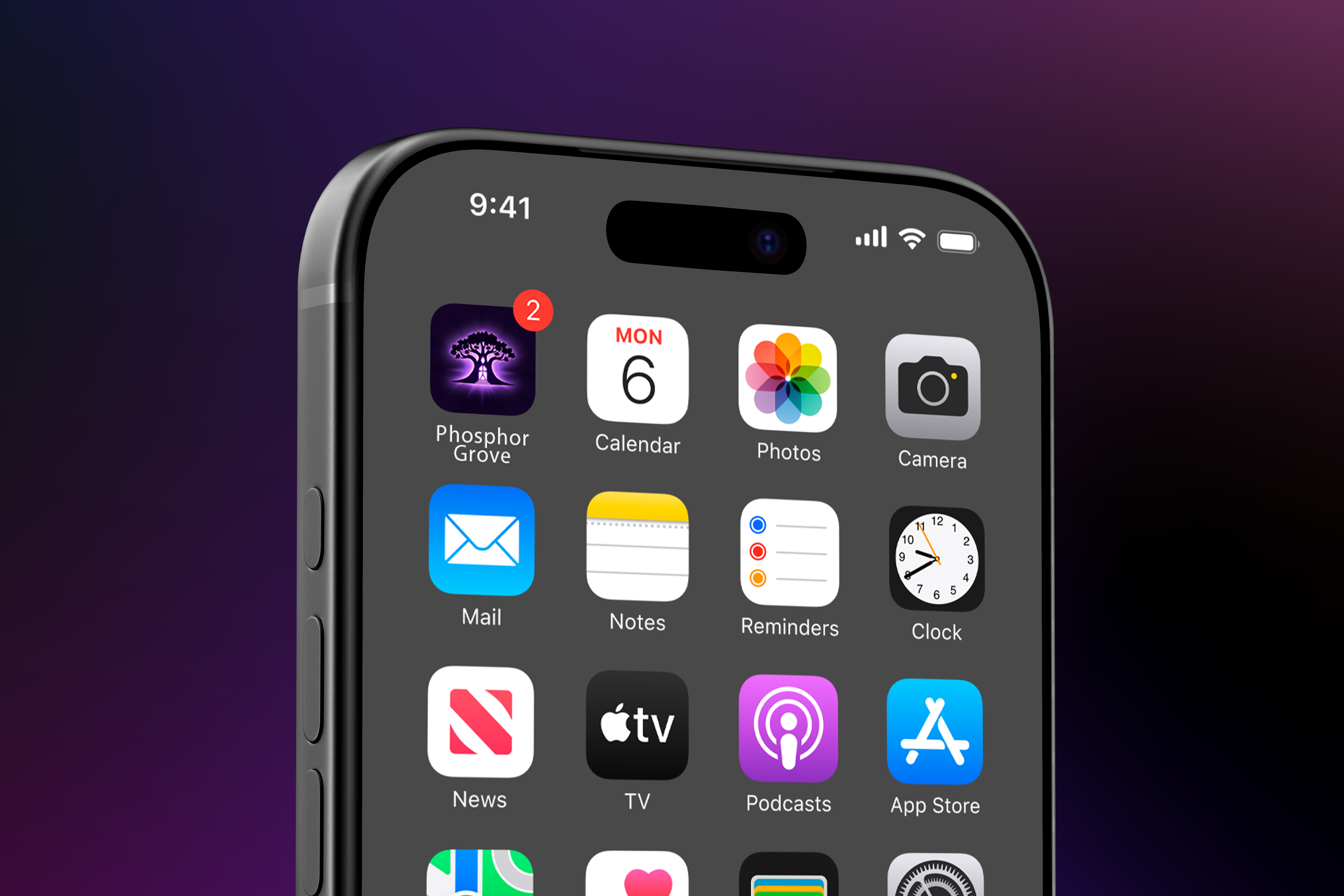 Phosphor Grove app icon mockup